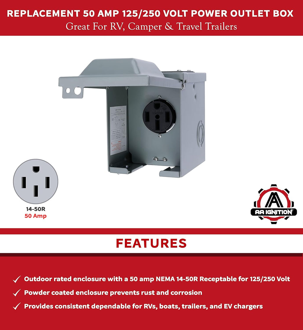 50 Amp 125/250 Volt Power Outlet Box C331