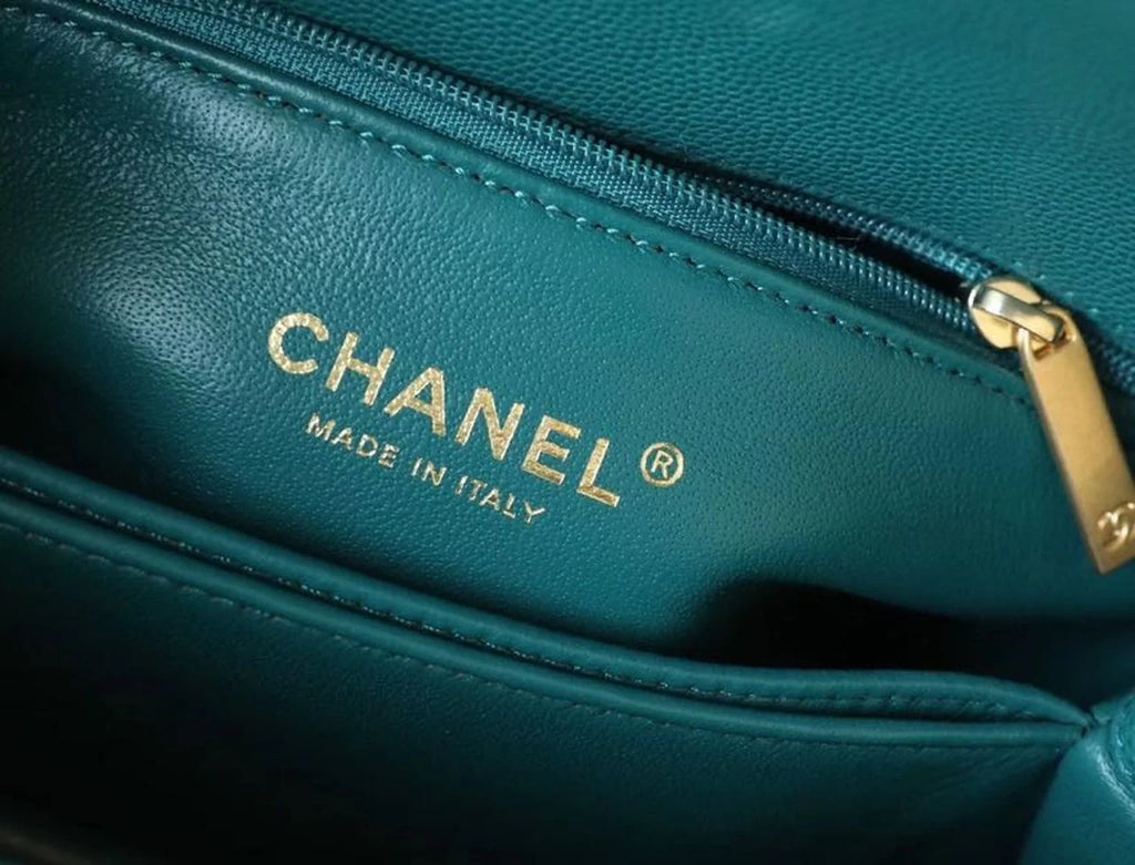 Teal Medium Flap Bag with Top Handle L821