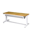 White Adjustable Height Work Table with 2 Drawers K1209