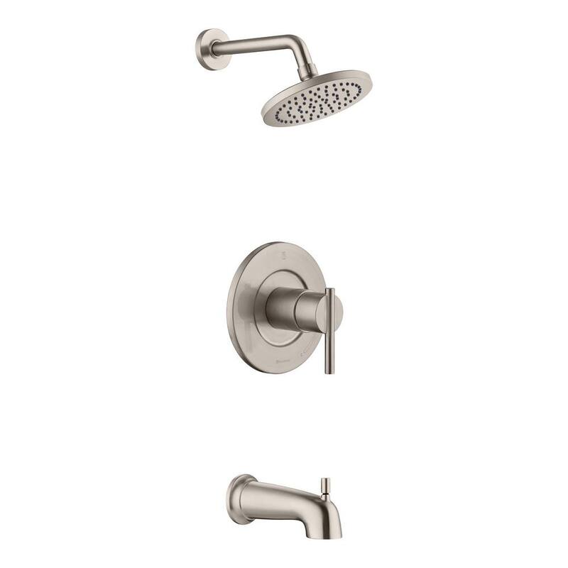 Single-Handle 1-Spray Tub and Shower Faucet 1.8 GPM Brushed Nickel A4198