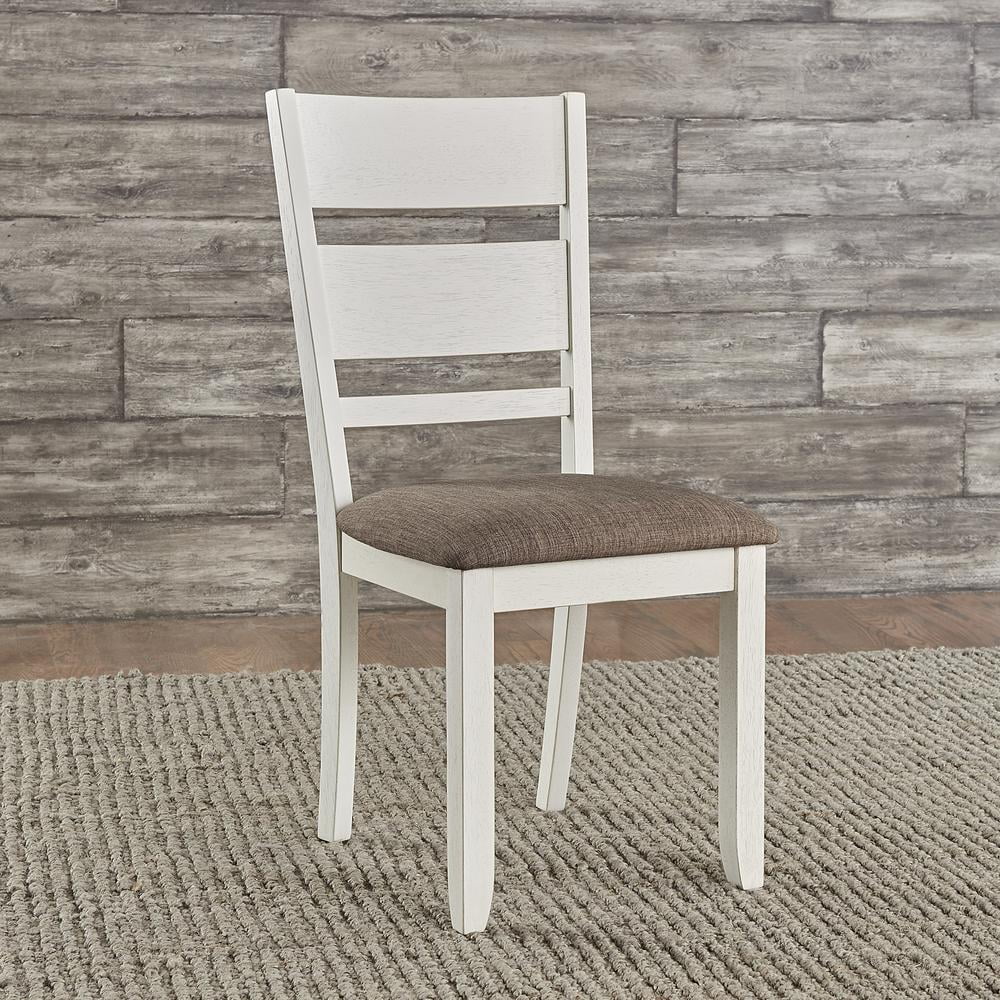 White Slat Back Side Chair Set of 2 F14244