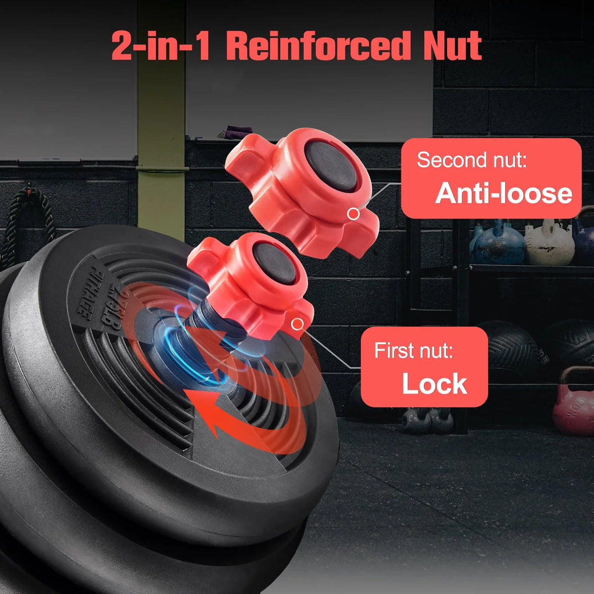 5-in-1 Adjustable Dumbbell Set 45lb Black V267