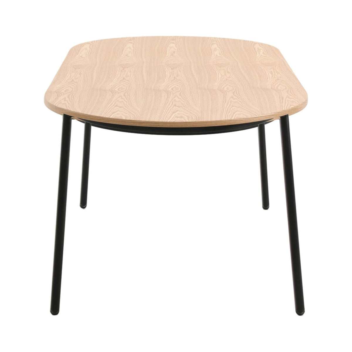 71" Oval Dining Table with MDF Top and Black Steel Legs N5941
