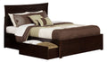 Queen Platform Bed with Flat Panel Foot Board and 2 Bed Drawers in Espresso B422001
