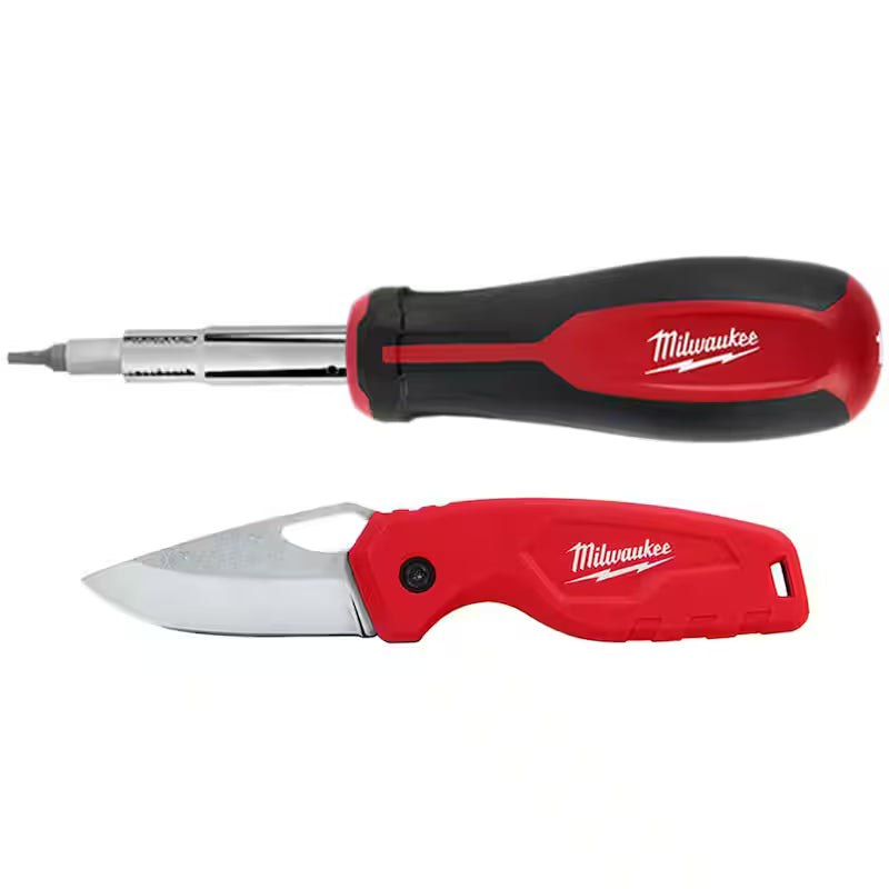 11-in-1 Multi-Tip Screwdriver with Folding Knife E814674