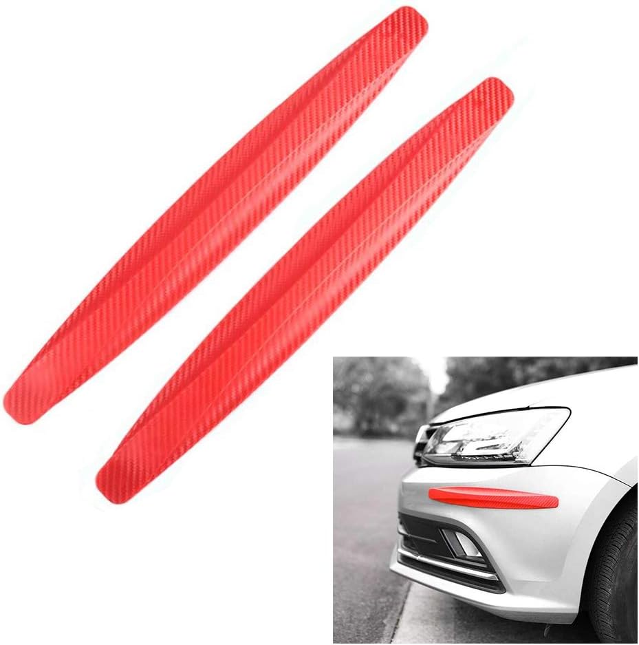 Car Front Rear Bumper Protector Anti-Collision Rubber Strips Pack of 2 White L71616