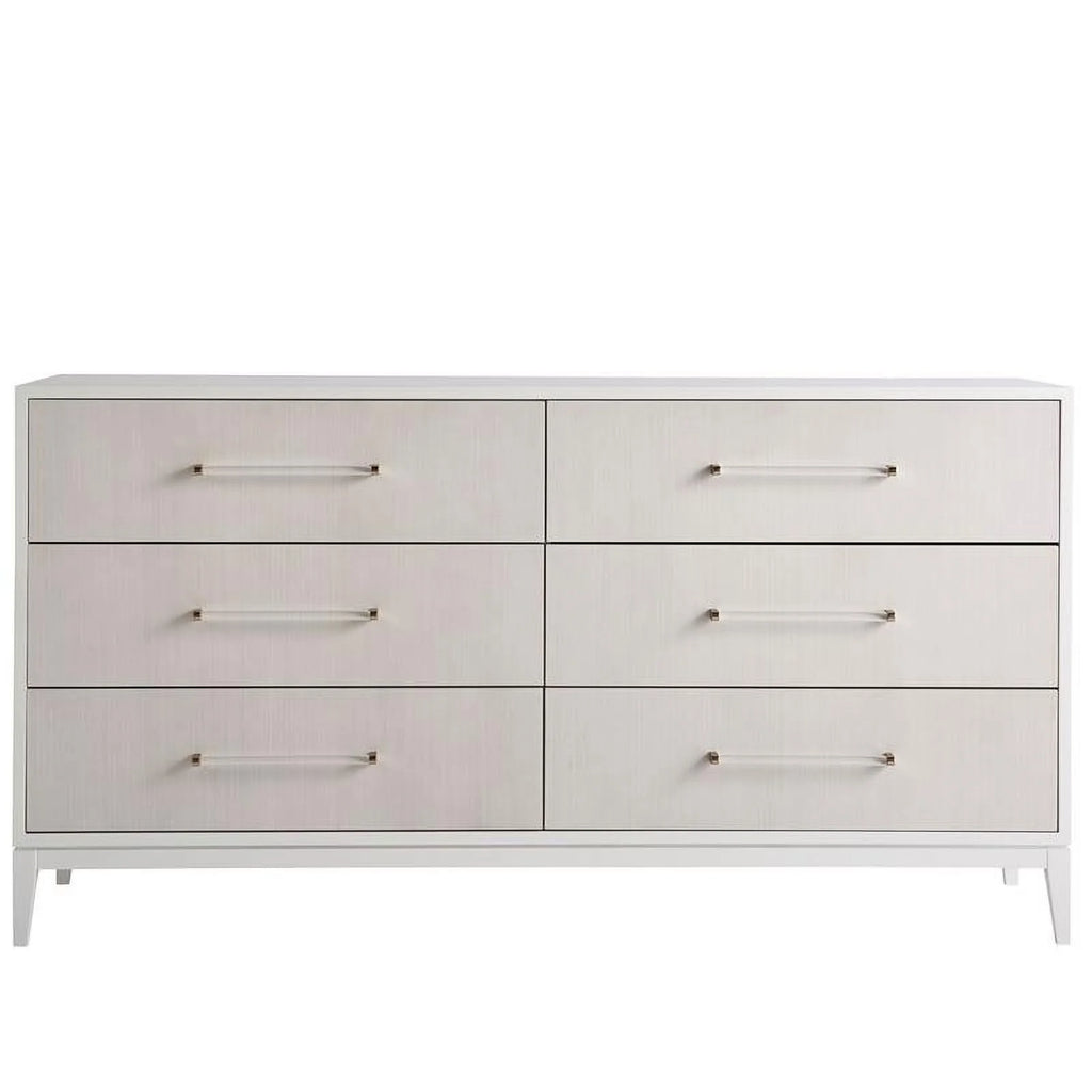 White Wood Dresser with Six Drawers F168
