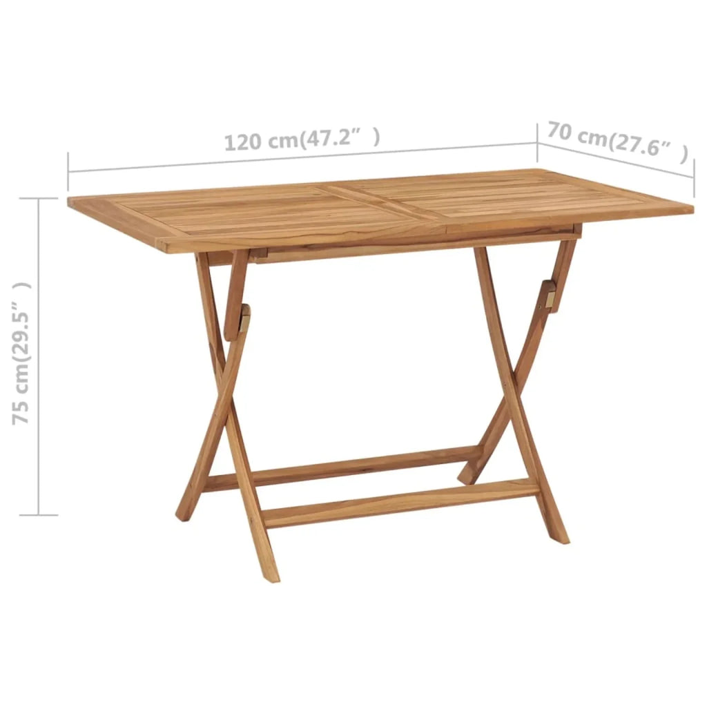 Folding Patio Table Solid Teak Wood L649