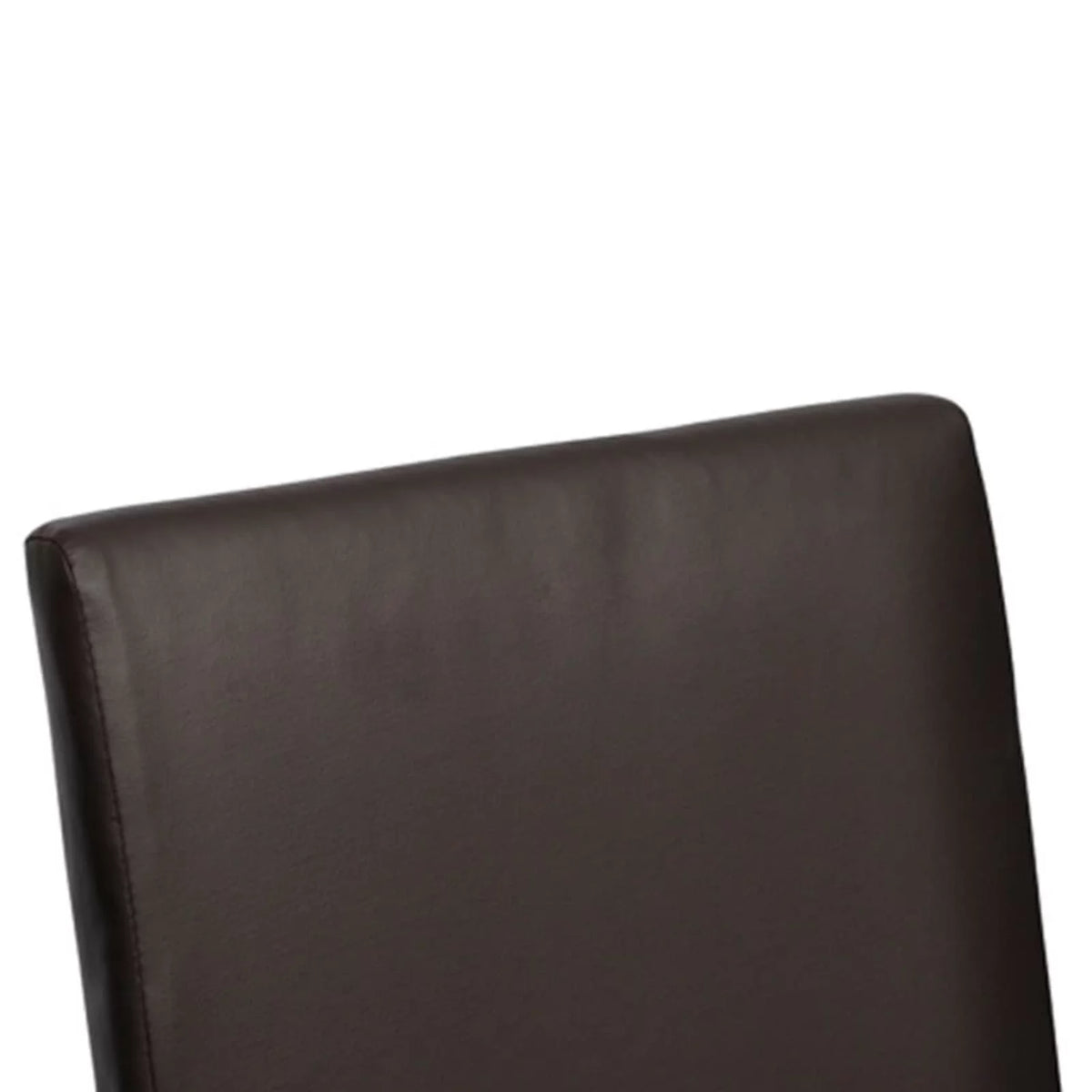Set of 4 Brown Leather Dining Chairs with Wooden Legs W665