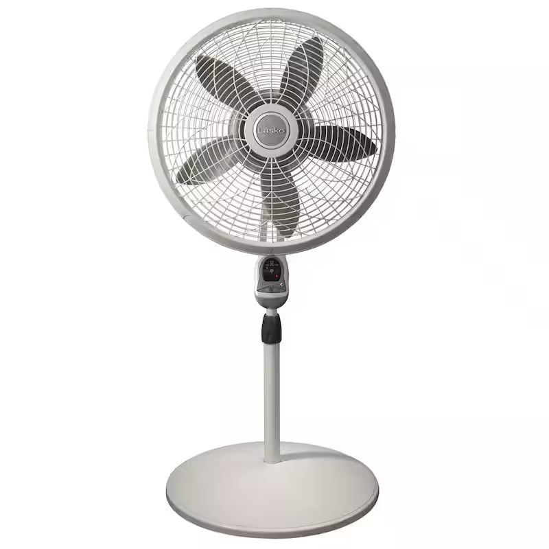 White 3 Speed Oscillating Pedestal Fan with Timer and Remote Control H9691
