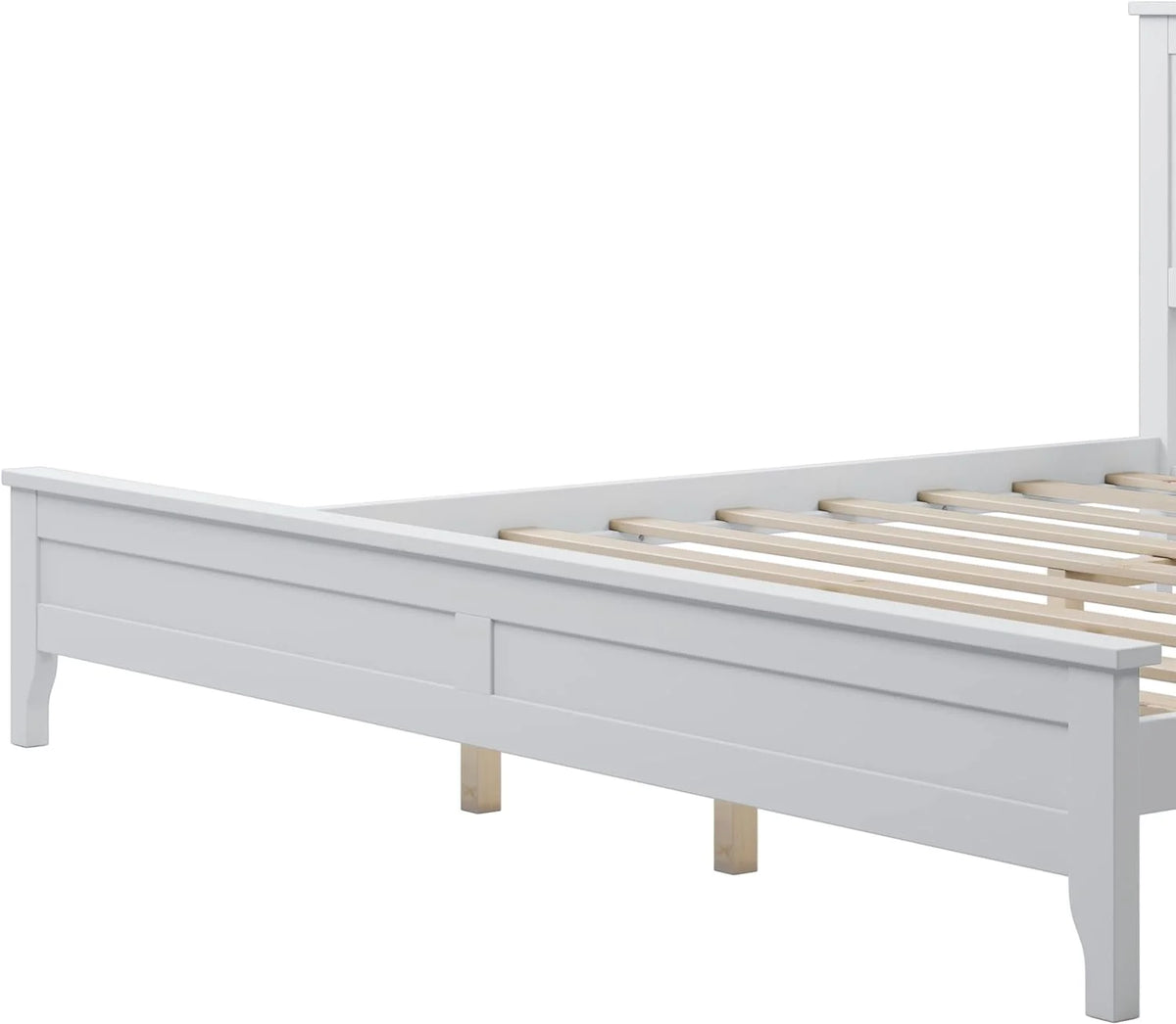 White King Size Solid Wood Platform Bed Z773787