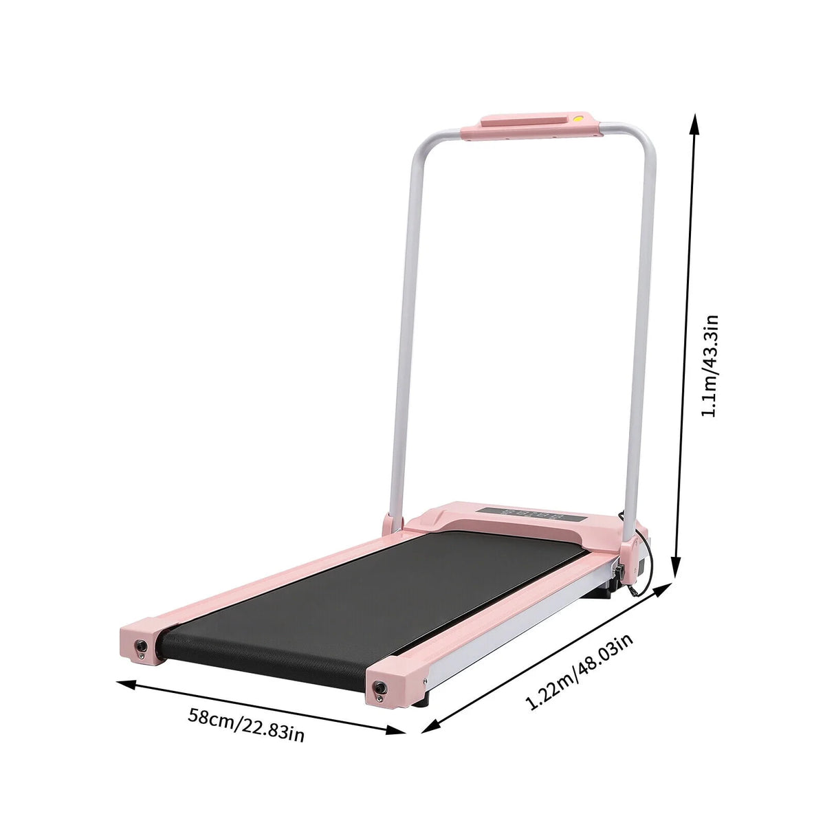 2 In 1 Electric Treadmill Walking Pad with Remote Black W33465