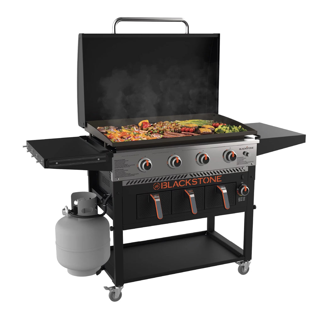 4-Burner Propane Griddle with Air Fryer and Hood L21687