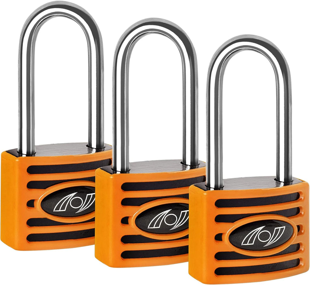 2.5 Inch Long Shackle Keyed Alike Padlocks 6 Pack Red R58909
