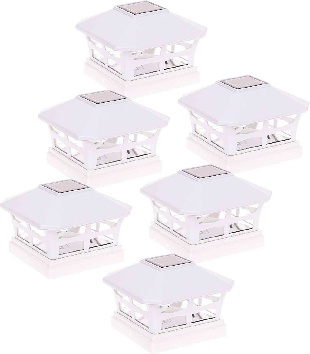 6 Pack Solar Powered Post Cap Light S604832