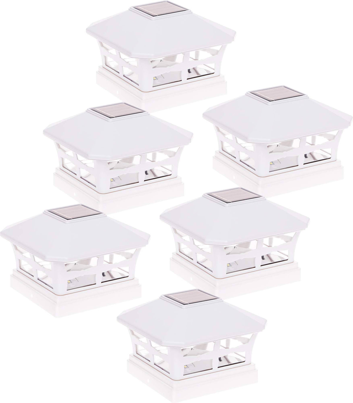 6 Pack Solar Powered Post Cap Light S604832
