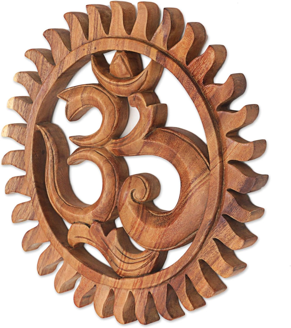 Brown Hand Crafted Suar Wood Relief Panel I63343