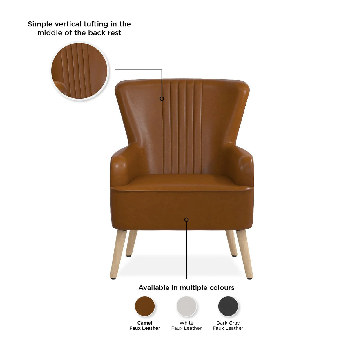 White Faux Leather Accent Chair O6378