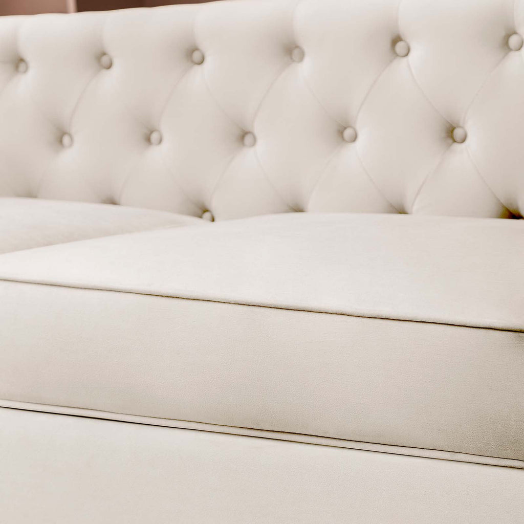 Velvet Tufted Sleeper Sofa Bed with Wood Legs B942