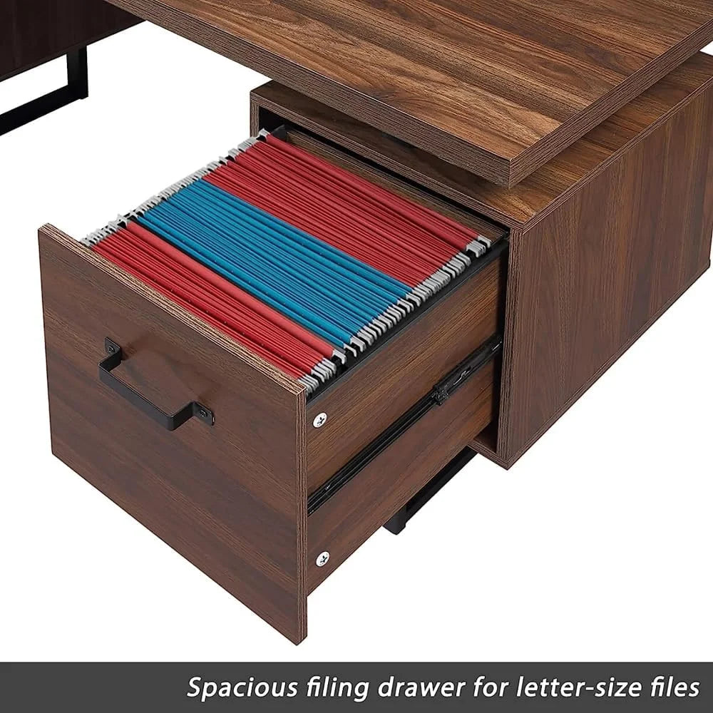 59 Inch Writing Desk with Drawers C20638