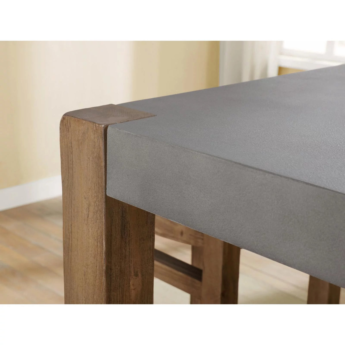Gray Modern Wood Dining Table with Two Benches Y2705