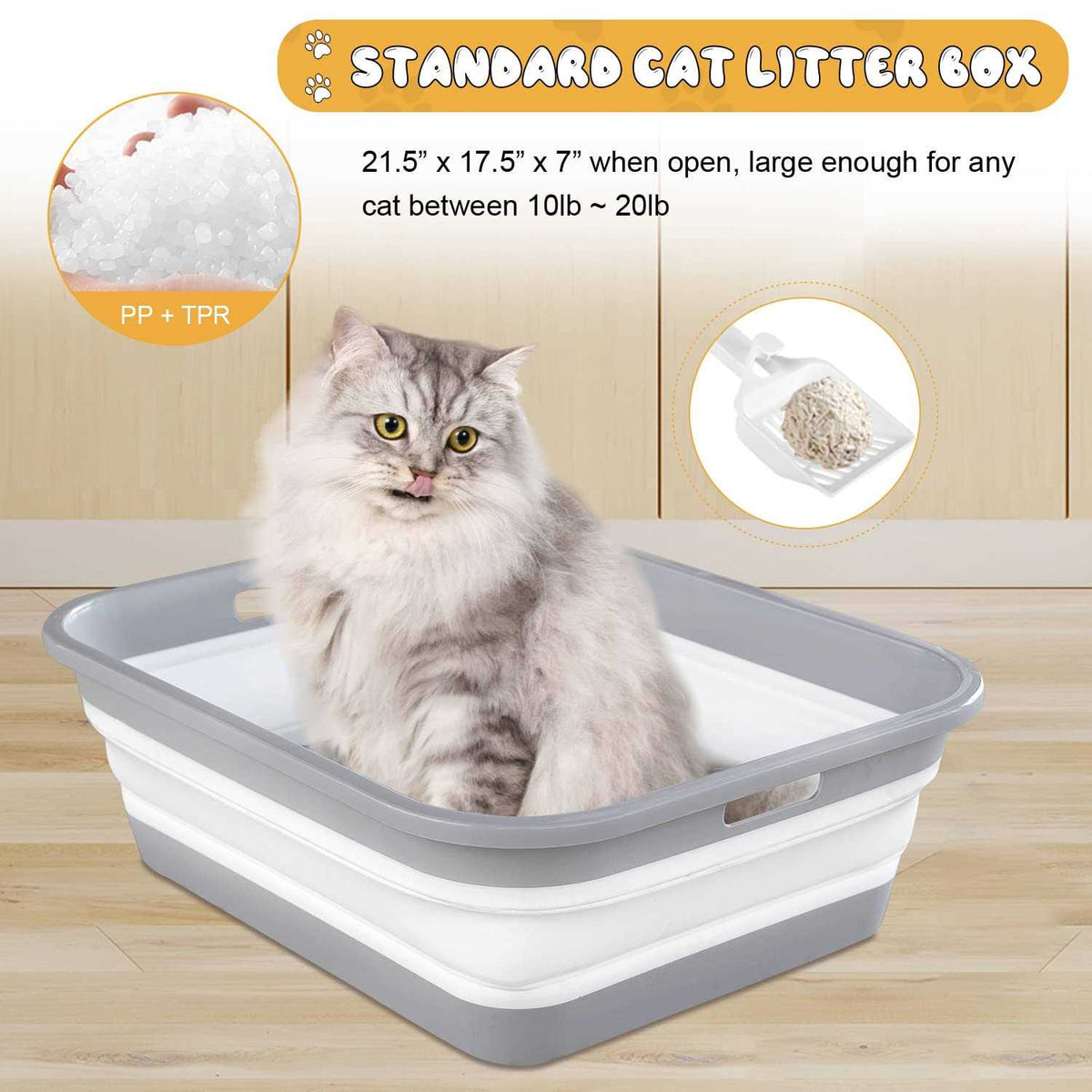 Low Entry Open Cat Litter Box J8524