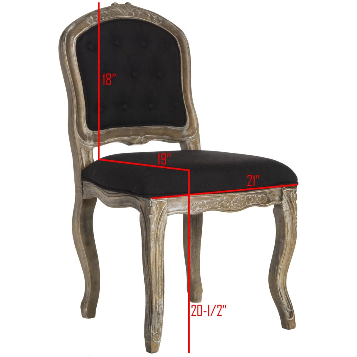 Black Rustic Oak Dining Chair Set of 2 I956001