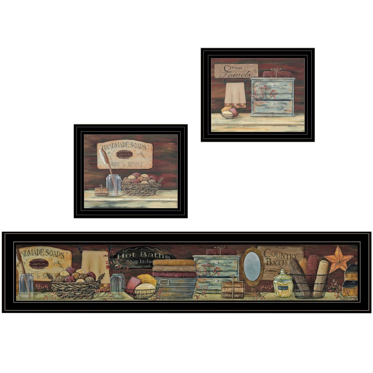 3-Piece Vignette Black Frame Y63559