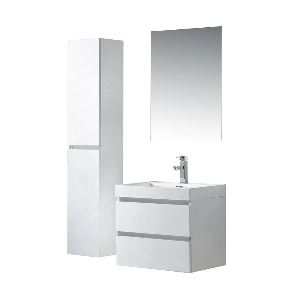 Wall-Hung Single-Sink Bathroom Vanity With Resin Top, 24 in. Y415658