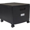 Black 1-Drawer Mobile Lateral Filing Cabinet J451744