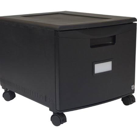 Black 1-Drawer Mobile Lateral Filing Cabinet J451744