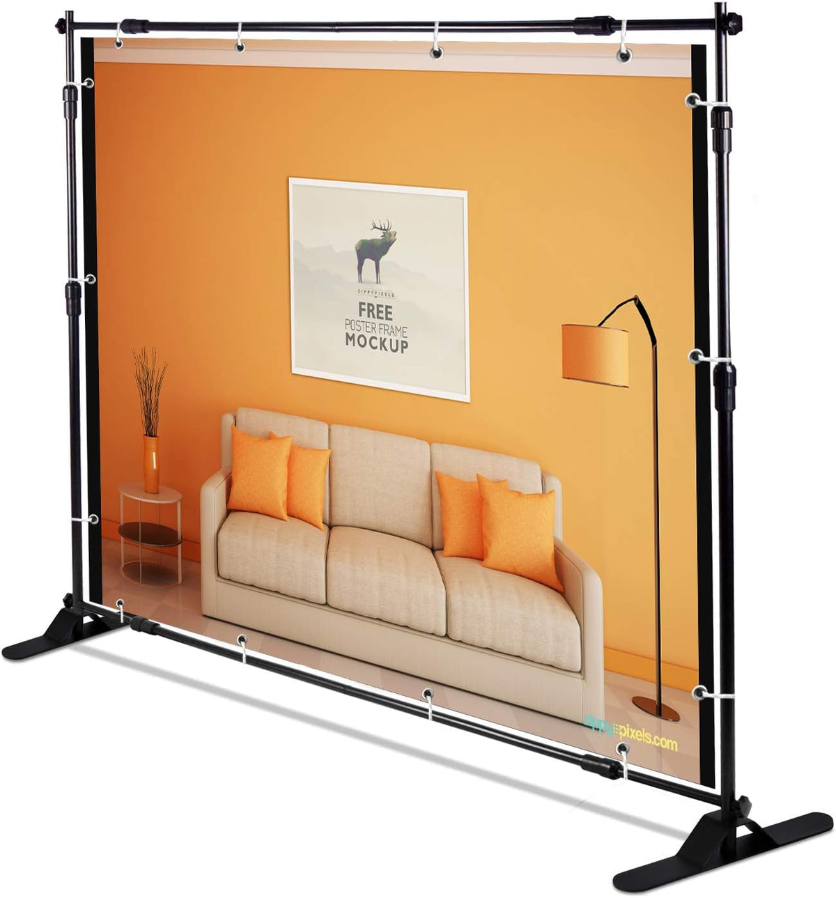 10 x 8 ft Heavy Duty Adjustable Backdrop Banner Stand Kit with Carrying Bag W655