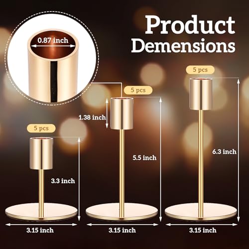 36 Pcs Matte Black Metal Candle Holders P637