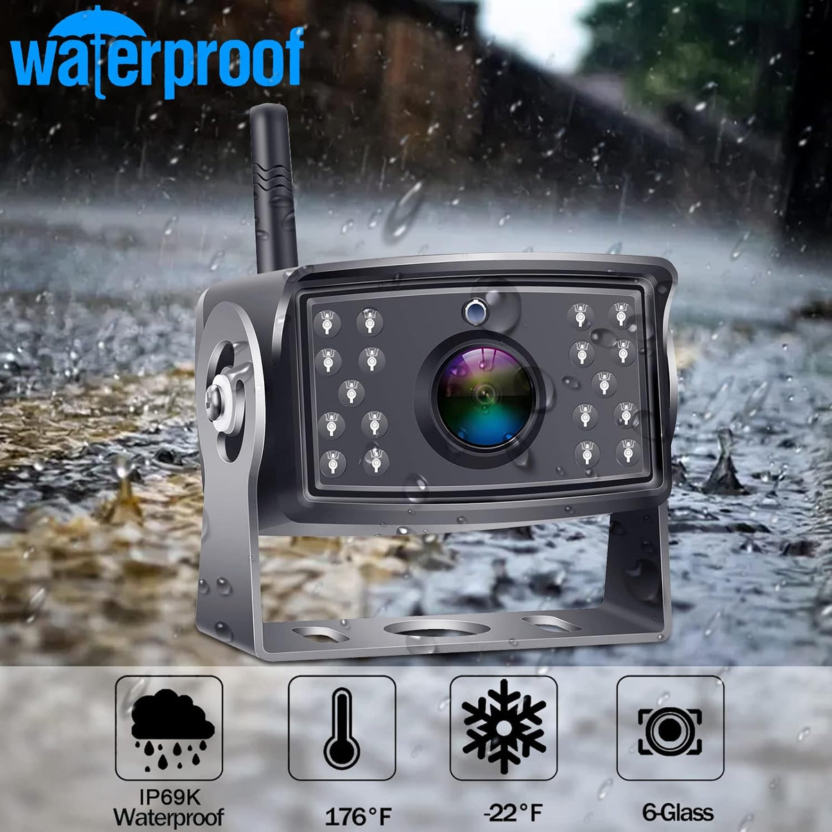 Wireless HD 1080P Backup Camera with 7 Inch Monitor L4313