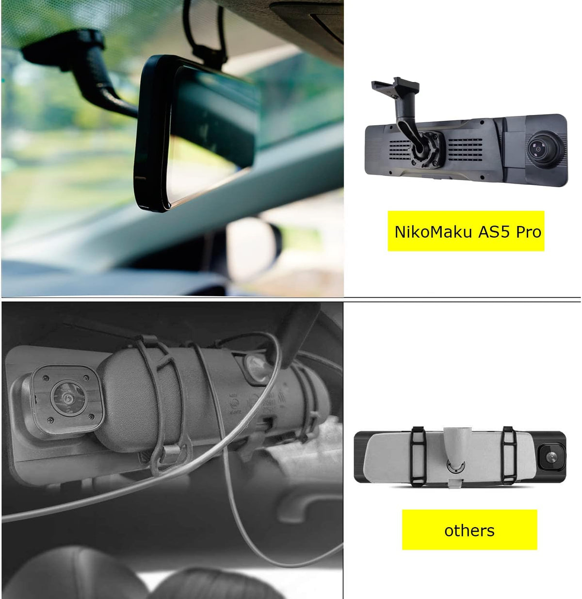 4K 11 Inch Full Touch Screen Mirror Dash Cam with Front and Rear Cameras B47773