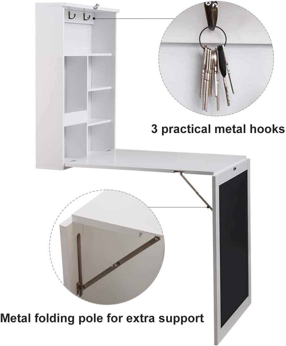 Wall Mounted Folding Desk with Storage Z314