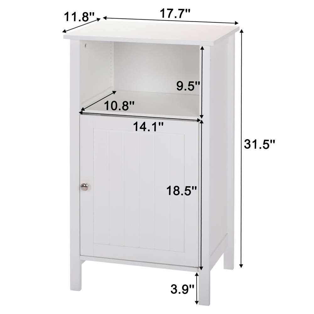 White Wooden Bathroom Floor Cabinet with Adjustable Shelf V23898
