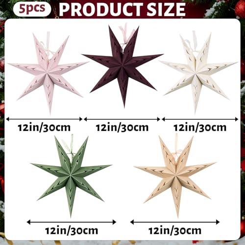 Flocked Paper Star Lantern 12 inch Foldable A6304