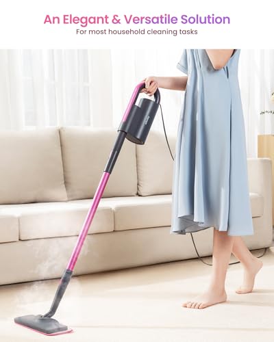 Steam Mop Cleaner with Detachable Handheld Steamer and Washable Microfiber Pads I454