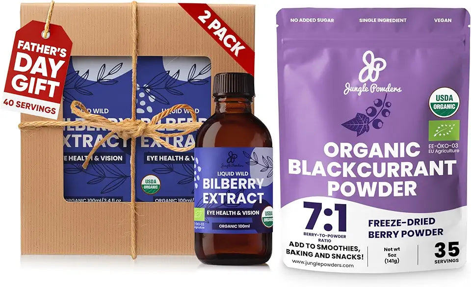 USDA Organic Wild Bilberry Liquid Extract and Black Currant Powder V82545