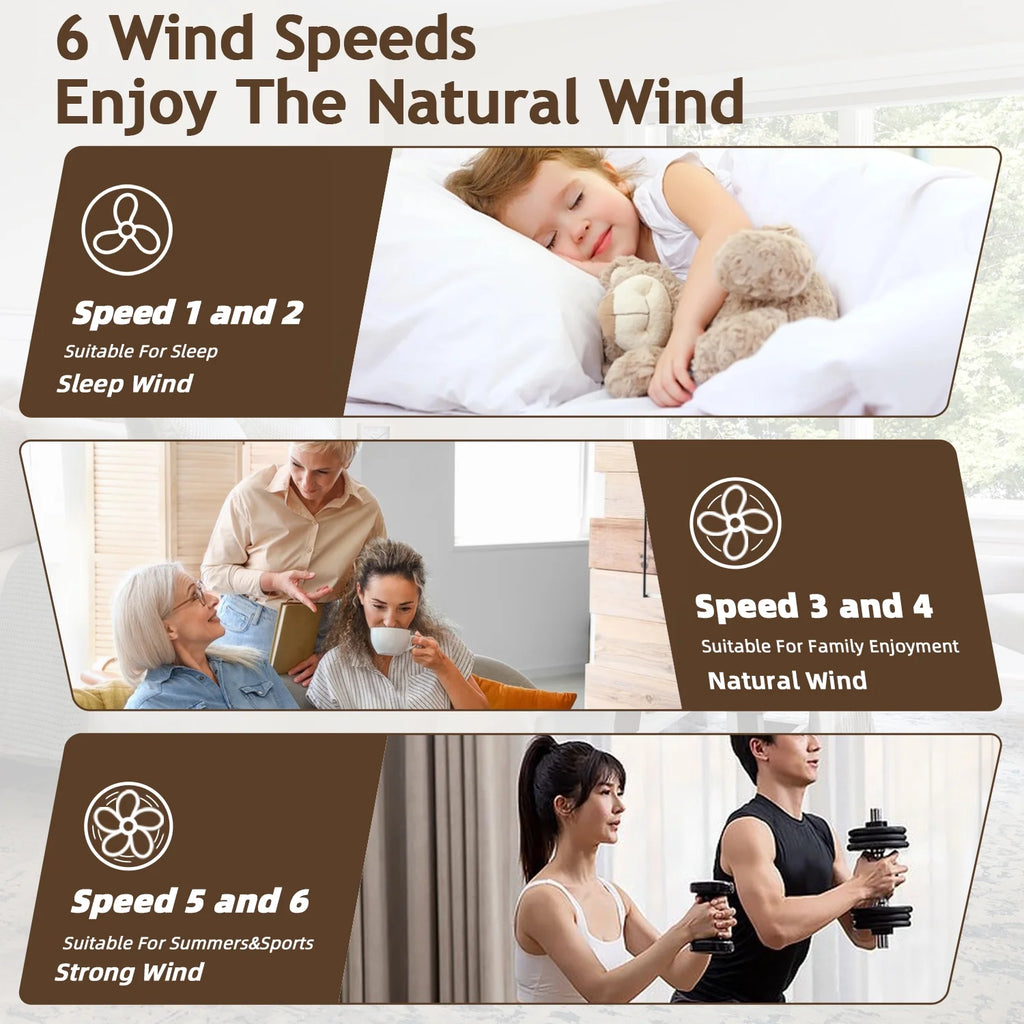 52" Ceiling Fan with Remote Control No Light, 6 Speeds Reversible DC Motor 5 Blades Black/Walnut C56969