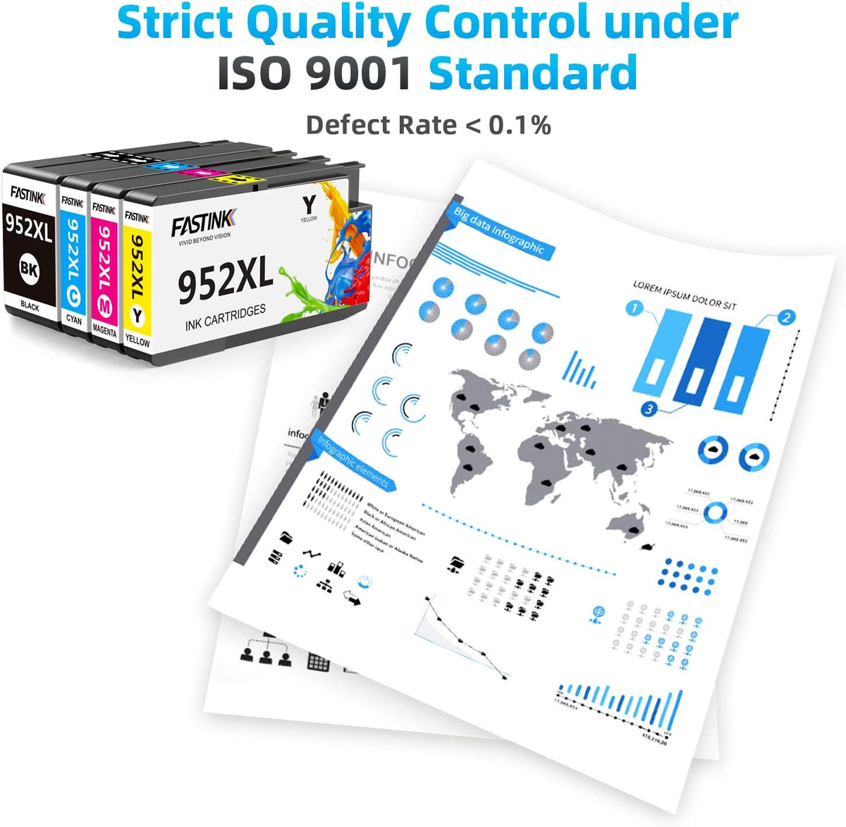 Compatible 952XL High Yield Ink Cartridges 4-Pack U19946