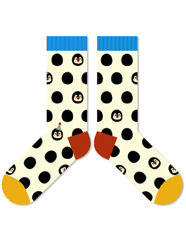 Cute Cartoon Penguin Polka Dot Socks Z434