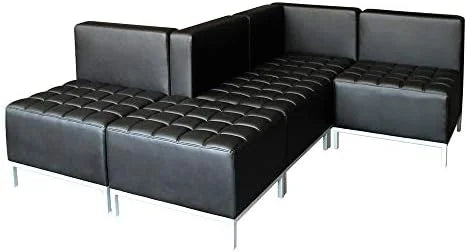 Black Powered Armless L Sectional Q580