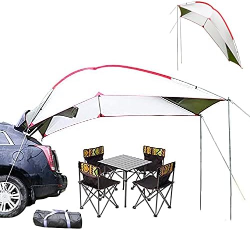 Portable Camping Car Tail Tent Multi-Person Awning Sunshade Blue T4107