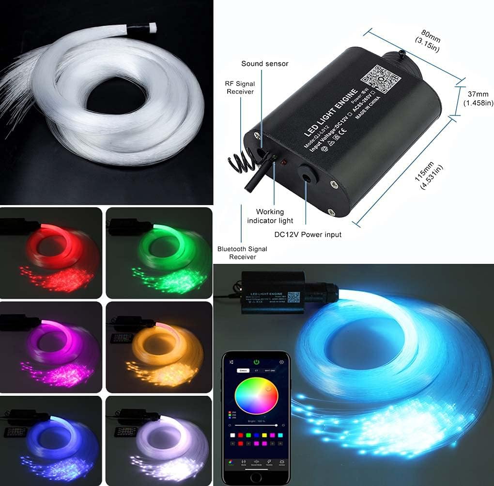 16W RGBW LED Fiber Optic Star Ceiling Light Kit F300