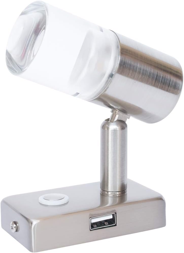 12V LED Reading Light with USB Port Touch Switch Dimmable Warm Two Pack H20878