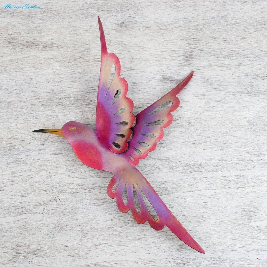 Purple Steel Bird Wall Décor T646813