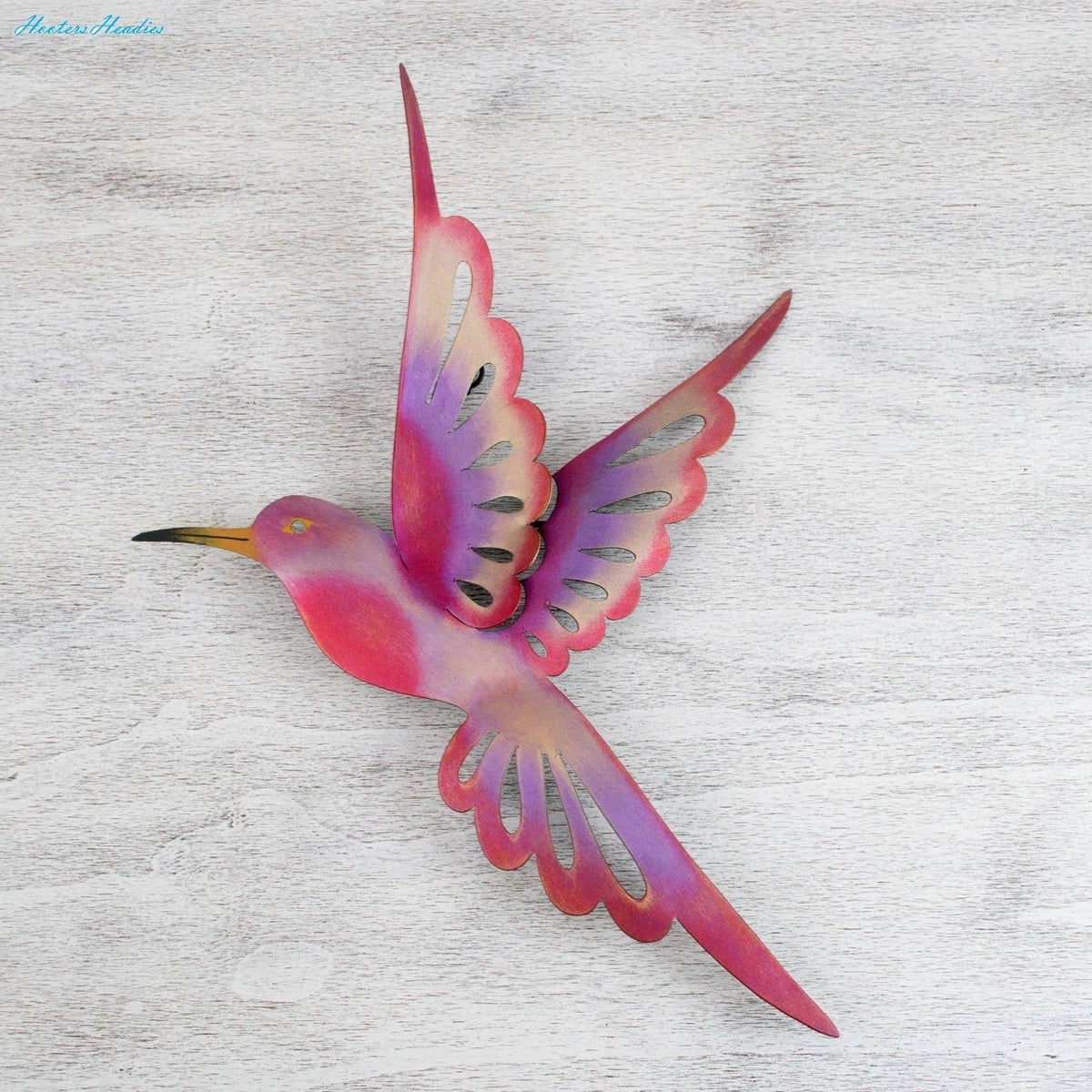 Purple Steel Bird Wall Décor T646813