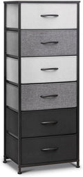 6 Drawer Fabric Dresser with Wooden Top B489